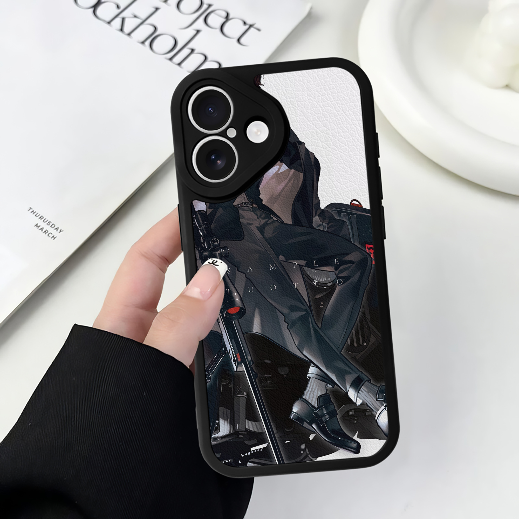 （画像用） 文豪ストレイドッグス Bungo Stray Dogs 【iPhone 16シリーズ対応】シリコンスマホケース（レザー調） 材質：シリコン
